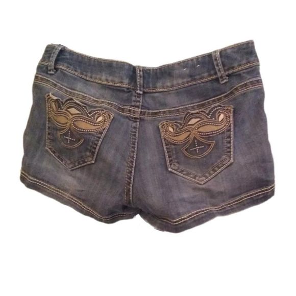 Mossimo Jean Shorts.Embroidered Pockets Size 15 - Picture 3 of 4